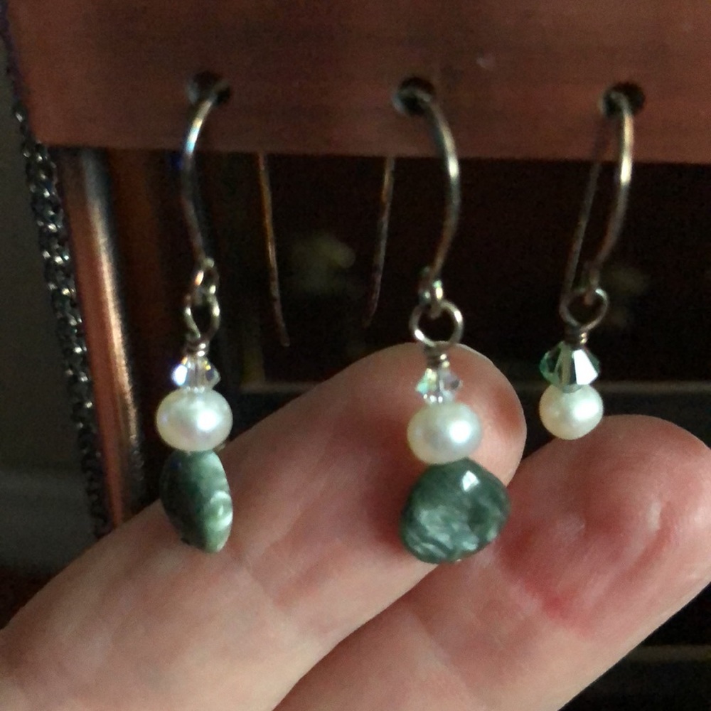 Seraphinite Angelic realm on sterling earrings